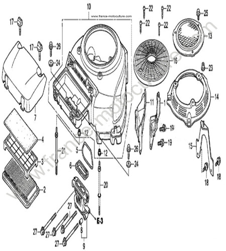Carter moteur - Filtre a air : HONDA - HF2317