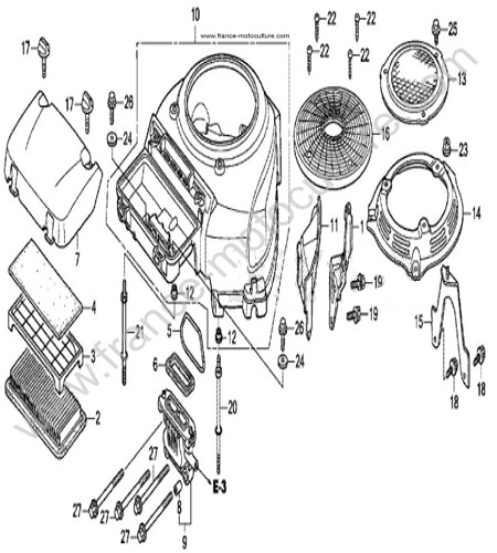 Carter moteur - Filtre a air HONDA HF2317