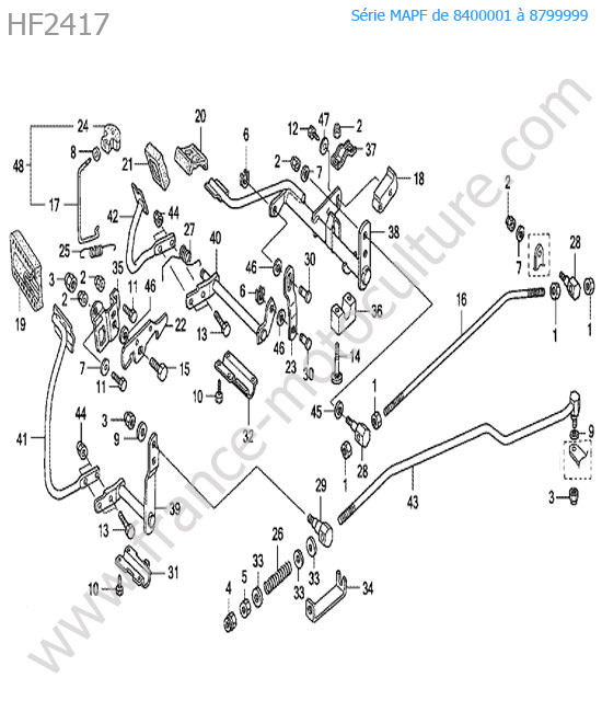 Systeme pedale HONDA HF2417