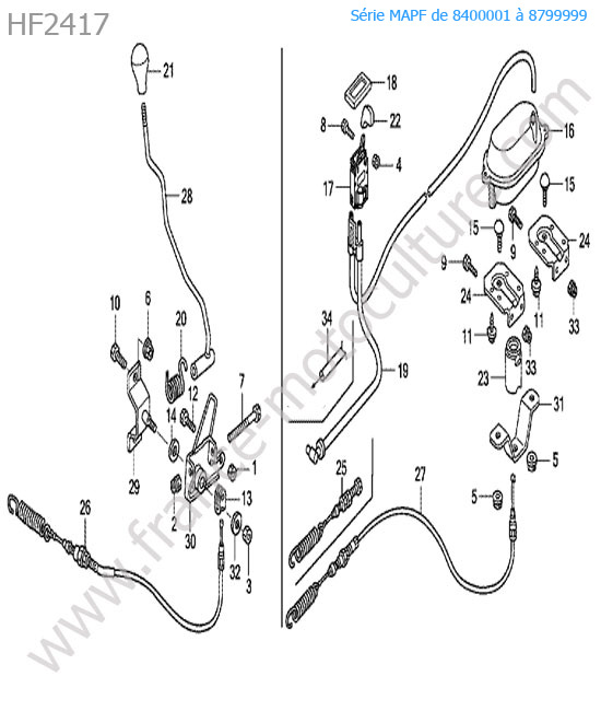 Commande embrayage coupe HONDA HF2417