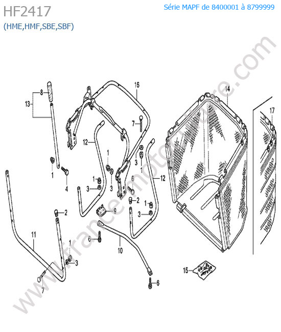 Bac arriere (hme/sbe) HONDA HF2417