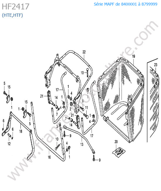 Bac arriere (hte/htf) HONDA HF2417