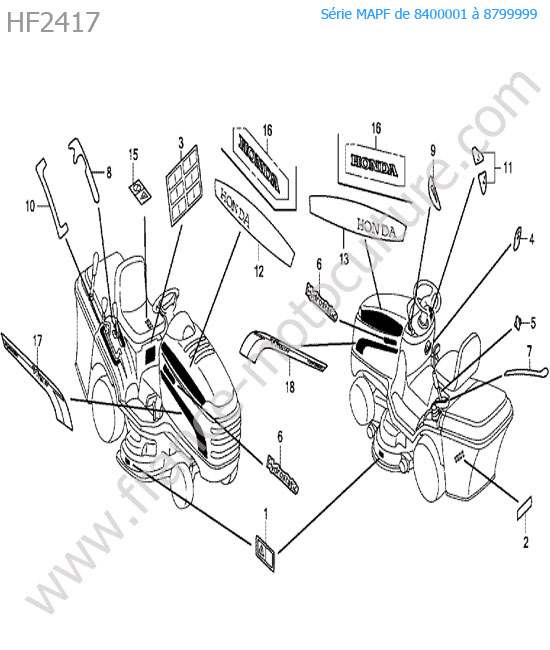 Etiquettes HONDA HF2417