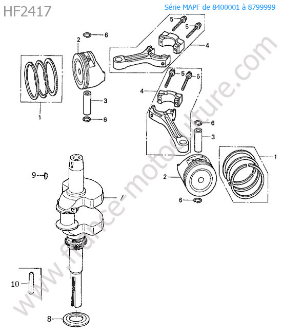 Vilebrequin / piston HONDA HF2417