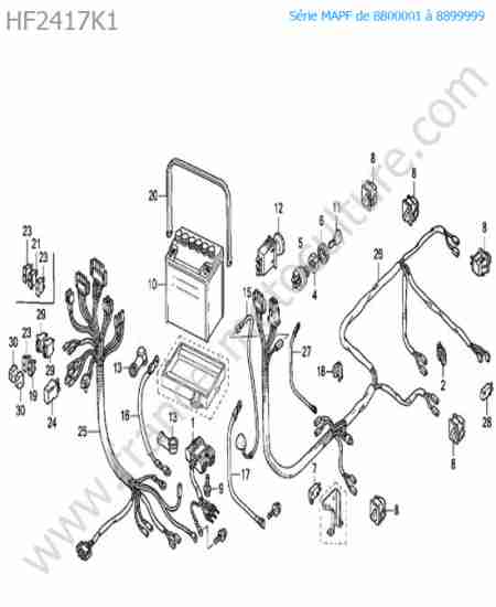 HONDA - HF2417K1 : Systeme electrique