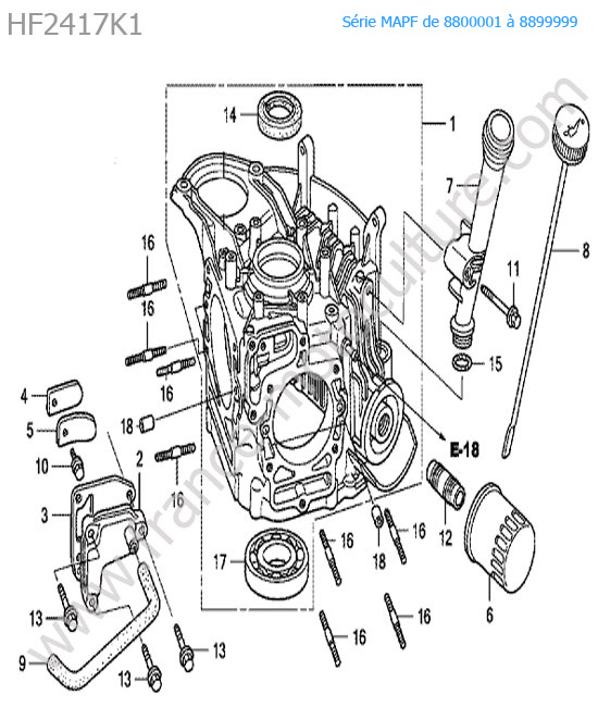 Carter moteur HONDA HF2417K1