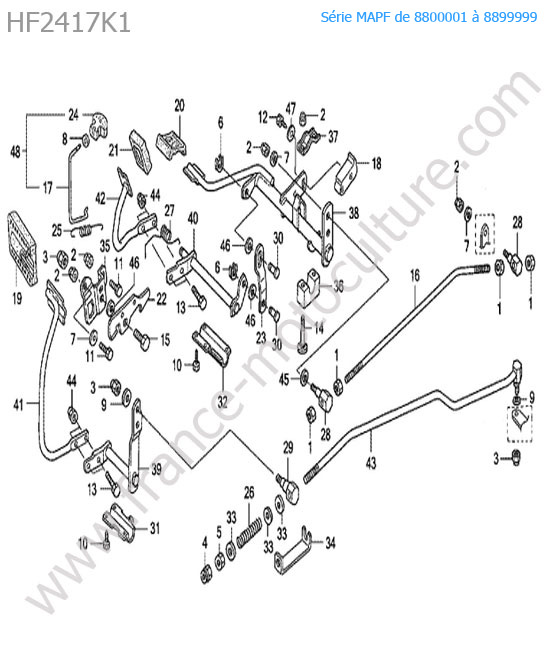 Systeme pedale HONDA HF2417K1