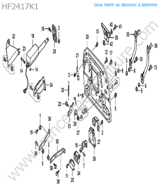 Chassis support bac HONDA HF2417K1