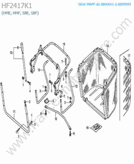 HONDA - HF2417K1 : Bac arriere (hme/sbe)