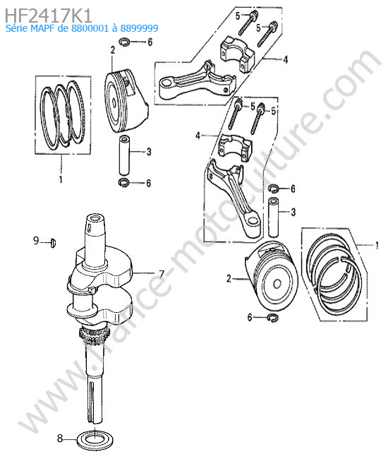 Vilebrequin / piston HONDA HF2417K1