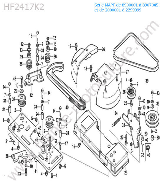 Courroies de coupe HONDA HF2417K2
