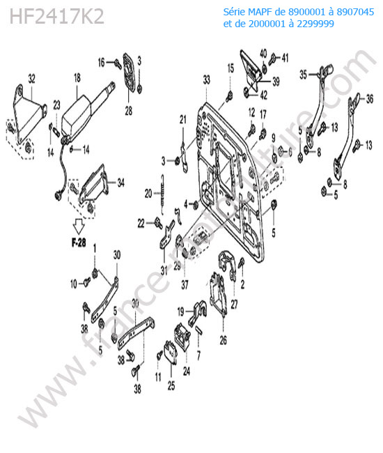 Chassis support bac HONDA HF2417K2