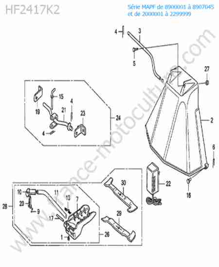 HONDA - HF2417K2 : Deflecteur / mulching