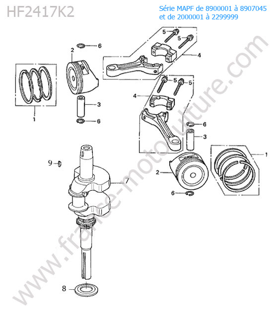 Vilebrequin / piston HONDA HF2417K2