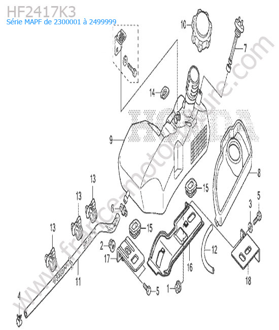 Reservoir (hbe/hbf) HONDA HF2417K3