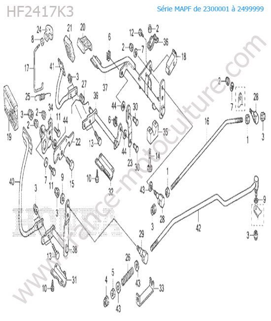 Systeme pedale HONDA HF2417K3