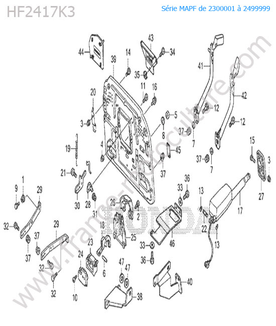 Chassis support bac HONDA HF2417K3