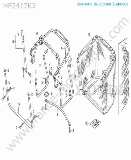 HONDA - HF2417K3 : Bac arriere (hme/hbe)
