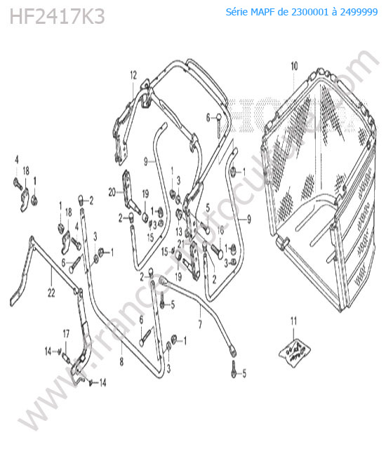 Bac arriere (hte/htf) HONDA HF2417K3