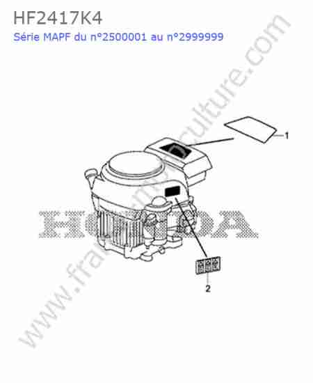 HONDA - HF2417K4 : Etiquettes moteur