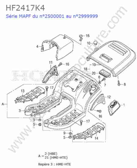 HONDA - HF2417K4 : Marchepied