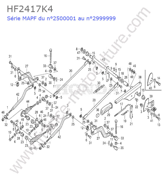 Relevage plateau HONDA HF2417K4