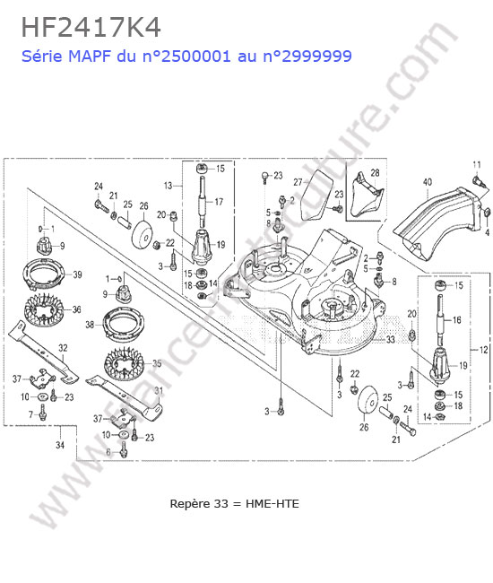 Plateau coupe HONDA HF2417K4