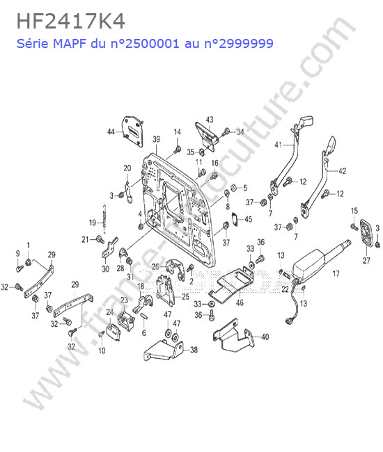 Support bac arriere HONDA HF2417K4