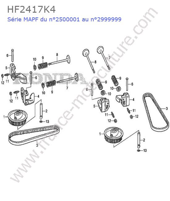 Arbre cames / soupape HONDA HF2417K4