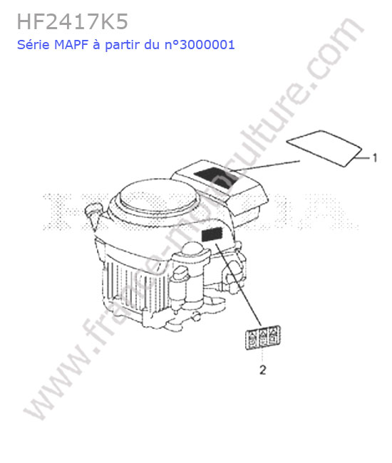 Etiquettes moteur HONDA HF2417K5