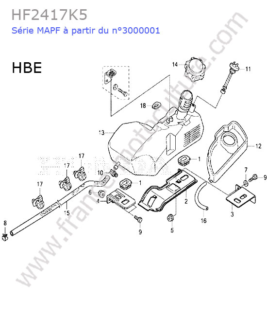 Réservoir HBE HONDA HF2417K5