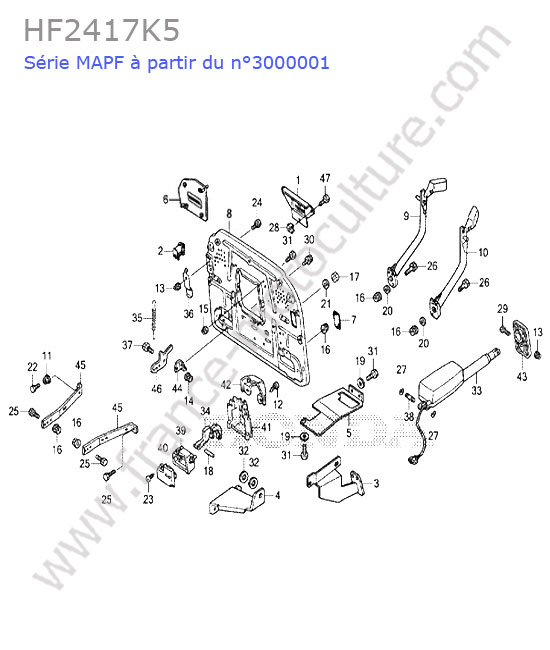 Châssis support bac HONDA HF2417K5