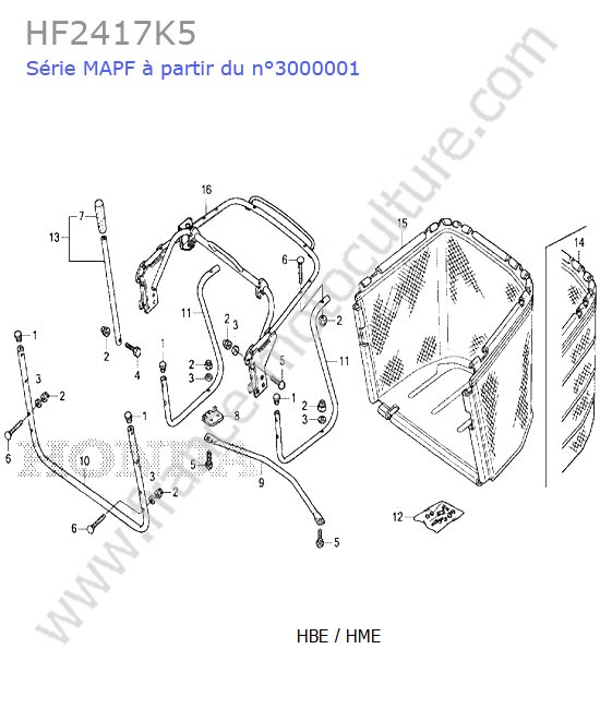 Panier HBE/HME HONDA HF2417K5