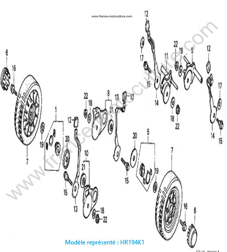 Roues arrieres - K1 HONDA HR194