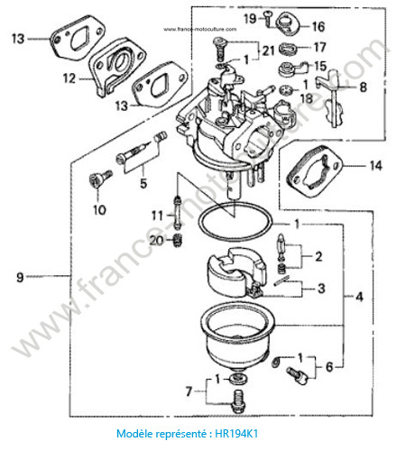 Carburateur - K1 HONDA HR194