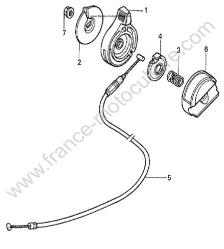 Poignee accelerateur type P/Q HONDA HR216