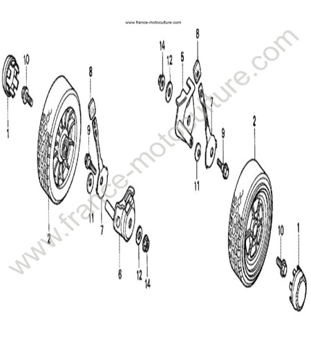 Roues avant type S/P HONDA HR216