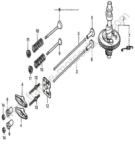 Arbre a cames soupapes HONDA HR216