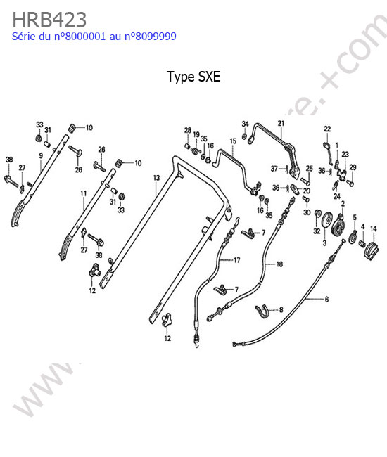 Guidon - sxe HONDA HRB423