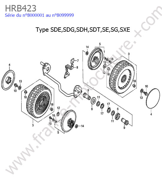 Roue arriere - sd/se/sx HONDA HRB423