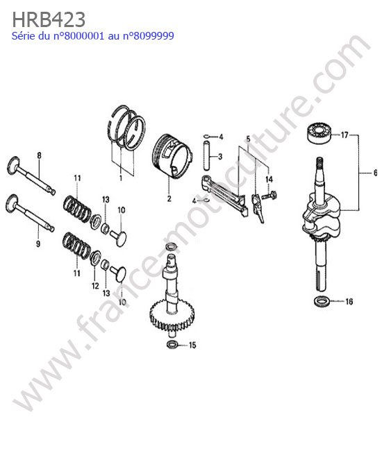 Piston / vilebrequin HONDA HRB423