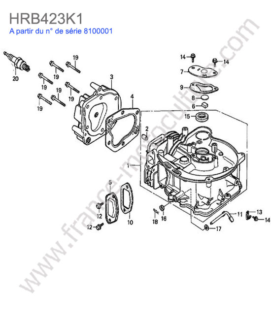 Bloc moteur / culasse HONDA HRB423K1