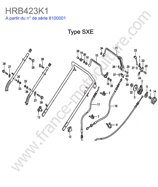 Guidon - sxe HONDA HRB423K1