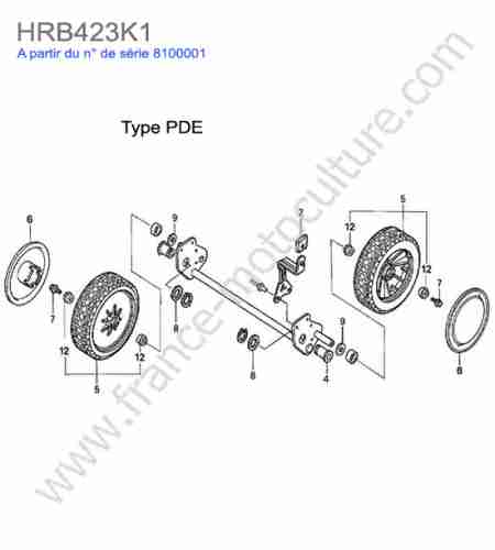 HONDA - HRB423K1 : Roue arriere - pde