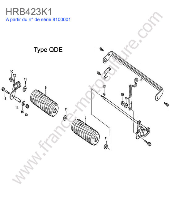 Rouleau arriere - qde HONDA HRB423K1