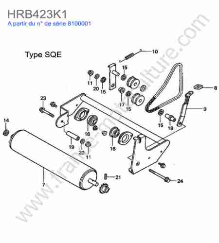 HONDA - HRB423K1 : Rouleau arriere - sqe