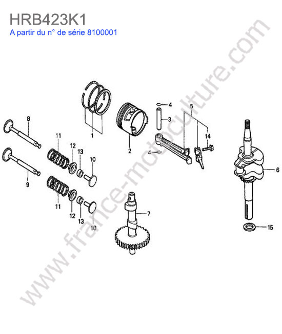 Piston / vilebrequin HONDA HRB423K1