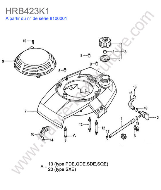 Reservoir HONDA HRB423K1