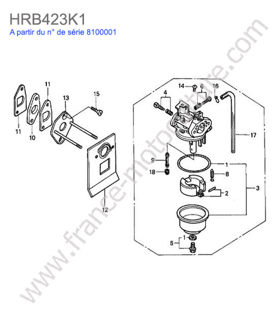Carburateur HONDA HRB423K1