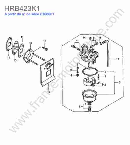 HONDA - HRB423K1 : Carburateur